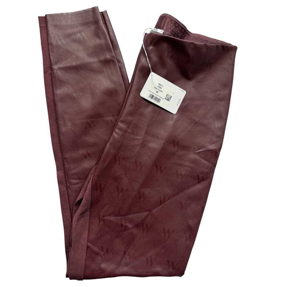 Wolford Net Vegan Leather Leggings Port Royal Color Size 10